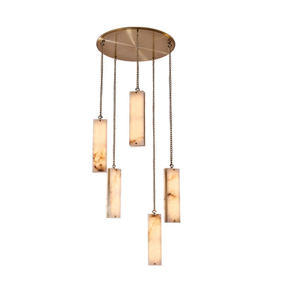 18.5'' Vertical 5 Light Winter Brass Multi-Pendant
