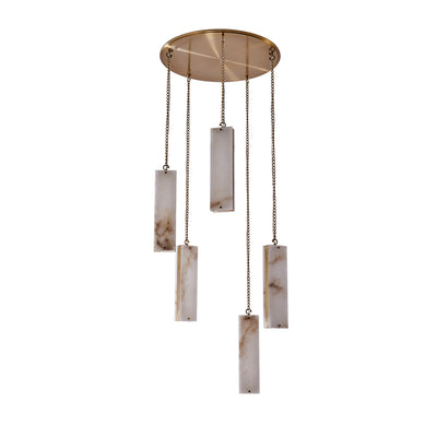18.5'' Vertical 5 Light Winter Brass Multi-Pendant