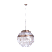 29'' Sphere 6 Light Pearlized Antique Brass Pendant