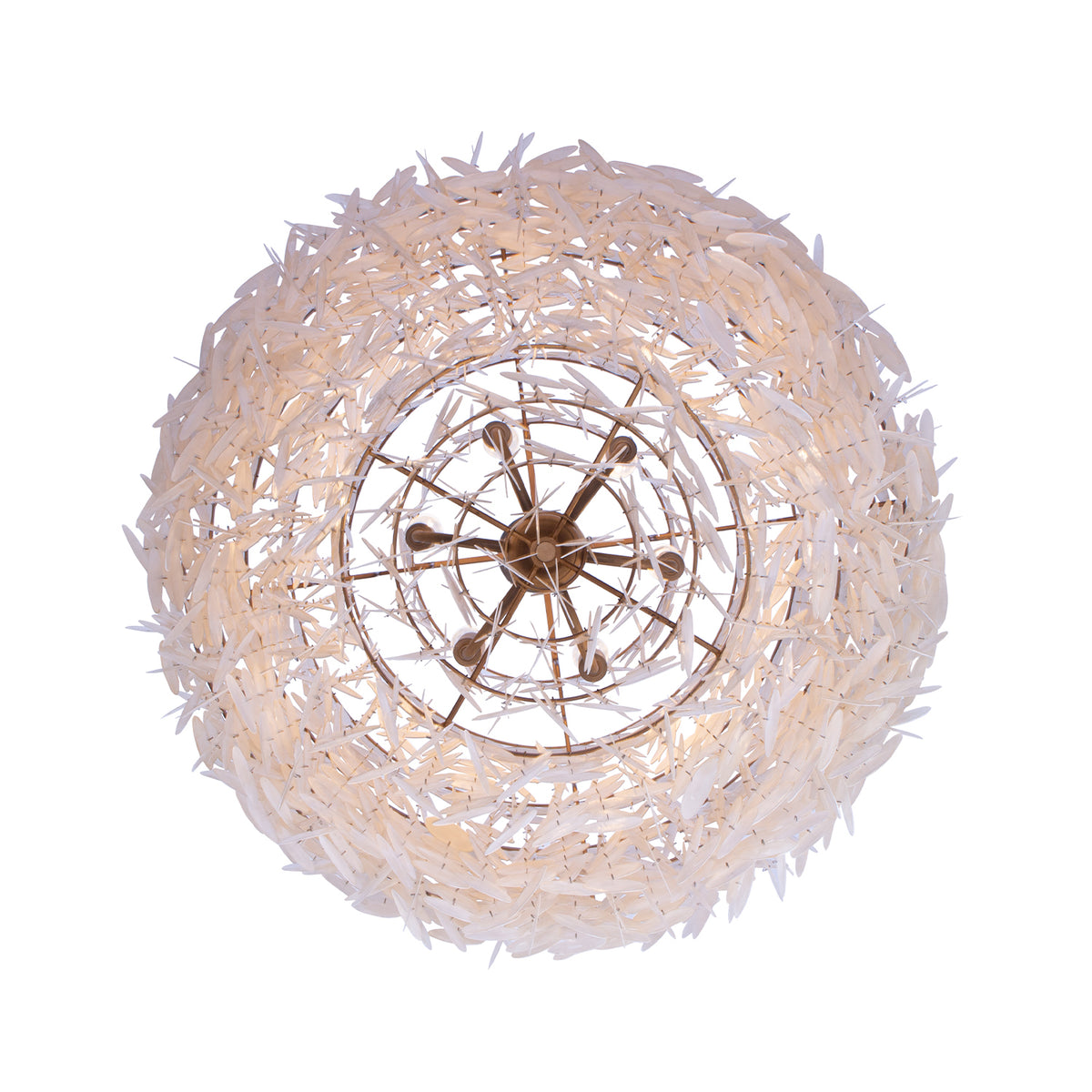 29'' Sphere 6 Light Pearlized Antique Brass Pendant