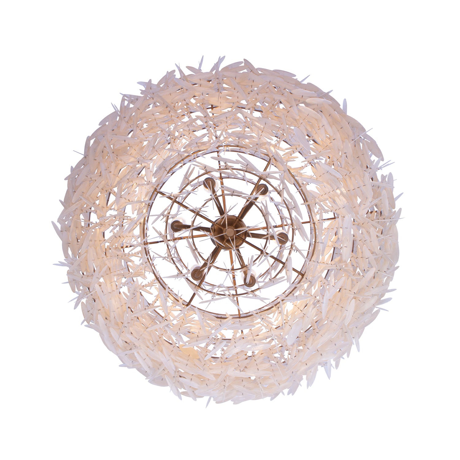 29'' Sphere 6 Light Pearlized Antique Brass Pendant