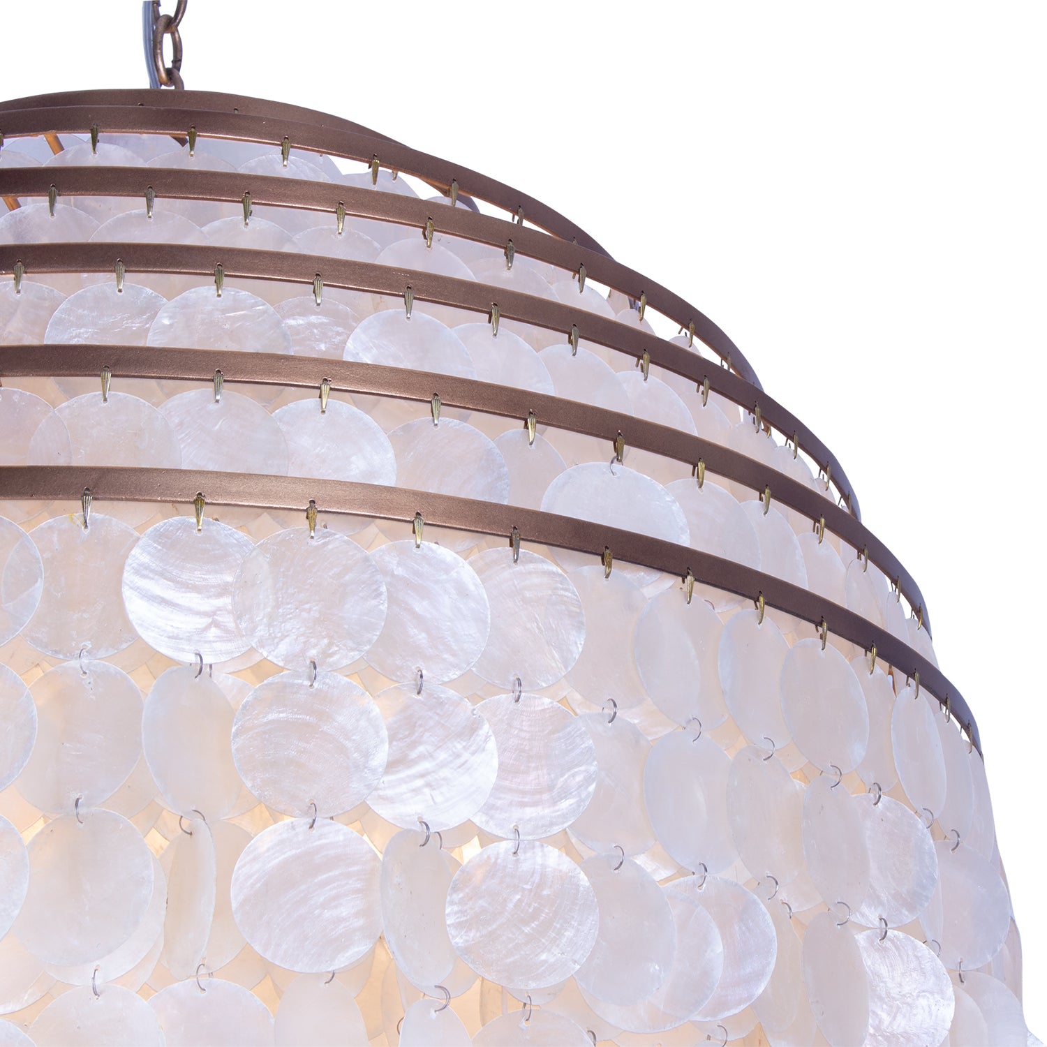 29'' Sphere 6 Light Pearlized Antique Brass Pendant