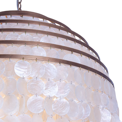 29'' Sphere 6 Light Pearlized Antique Brass Pendant