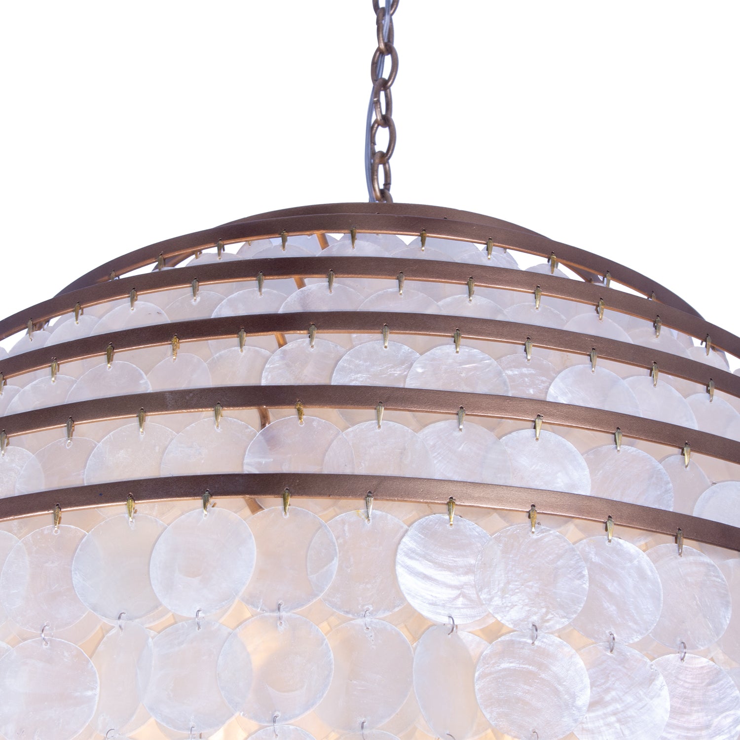 29'' Sphere 6 Light Pearlized Antique Brass Pendant