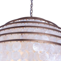 29'' Sphere 6 Light Pearlized Antique Brass Pendant