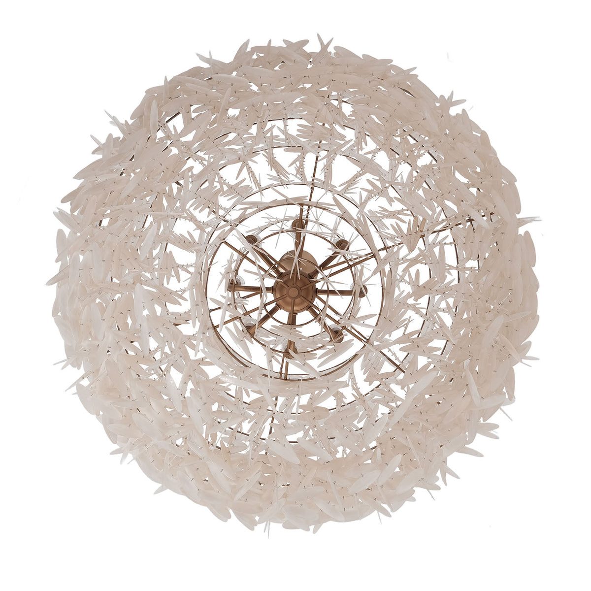 37.5'' Sphere 8 Light Pearlized Antique Brass Chandelier