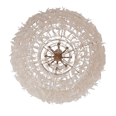 37.5'' Sphere 8 Light Pearlized Antique Brass Chandelier