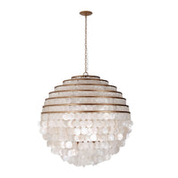 37.5'' Sphere 8 Light Pearlized Antique Brass Chandelier