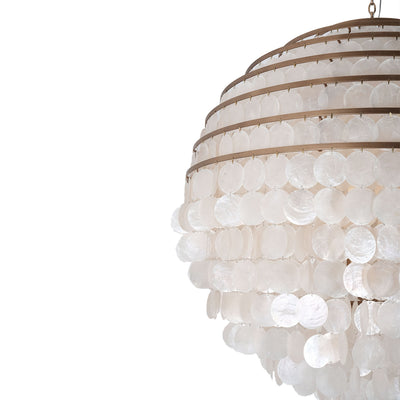 37.5'' Sphere 8 Light Pearlized Antique Brass Chandelier