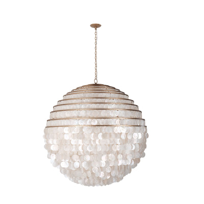 50'' Sphere 12 Light Pearlized Antique Brass Chandelier