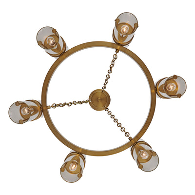 17'' Duet 12 Light Vintage Brass Chandelier