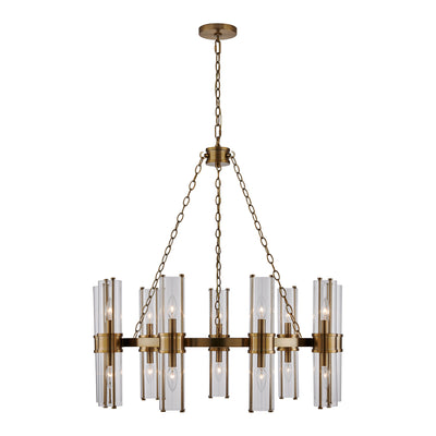 17'' Duet 18 Light Vintage Brass Chandelier