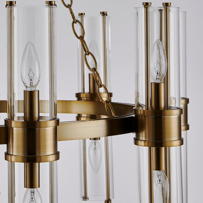 17'' Duet 18 Light Vintage Brass Chandelier