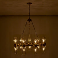 17'' Duet 18 Light Vintage Brass Chandelier