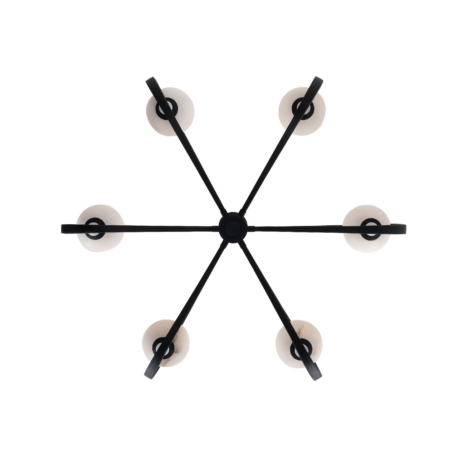 26'' Elliptical 6 Light Matte Black Chandelier