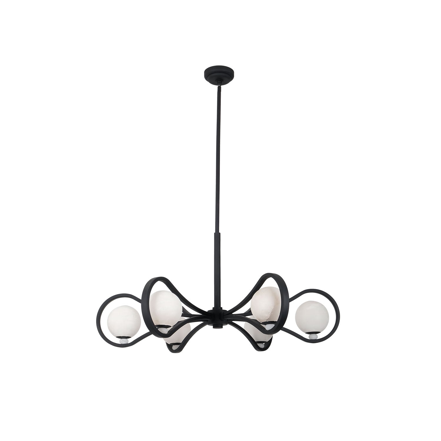 26'' Elliptical 6 Light Matte Black Chandelier