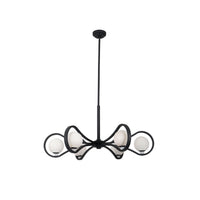 26'' Elliptical 6 Light Matte Black Chandelier