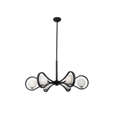 26'' Elliptical 6 Light Matte Black Chandelier