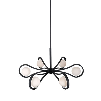 26'' Elliptical 6 Light Matte Black Chandelier