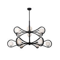 39'' Elliptical 12 Light Matte Black Chandelier