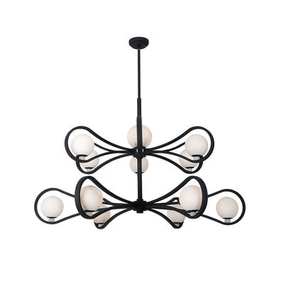 39'' Elliptical 12 Light Matte Black Chandelier