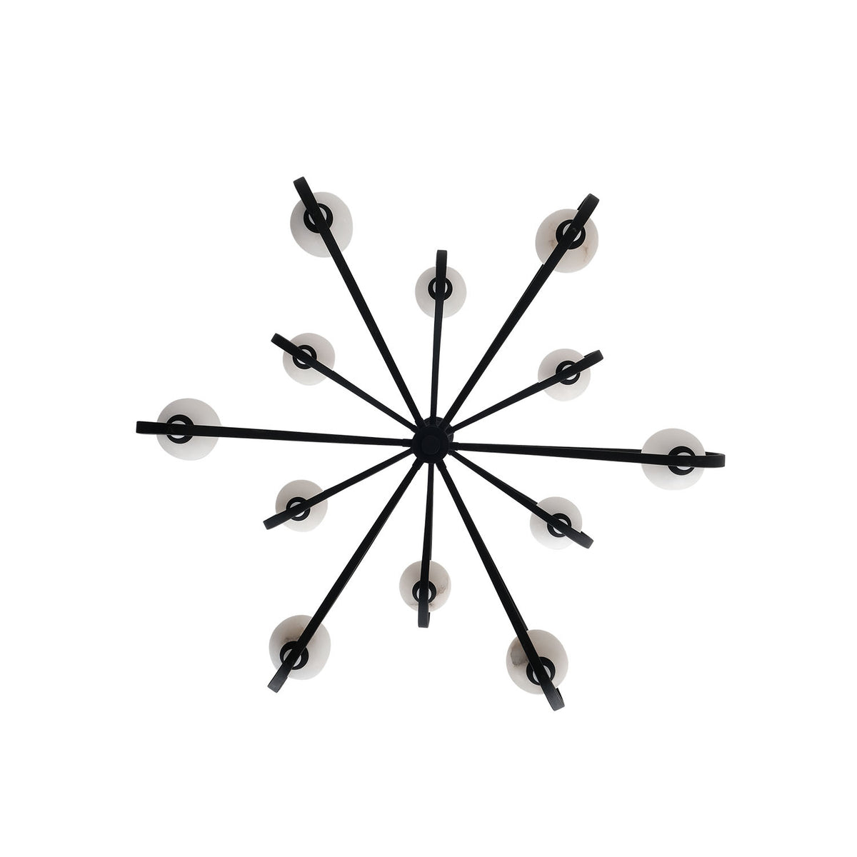 39'' Elliptical 12 Light Matte Black Chandelier