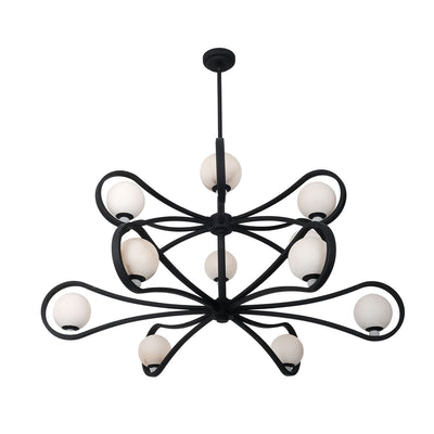 39'' Elliptical 12 Light Matte Black Chandelier