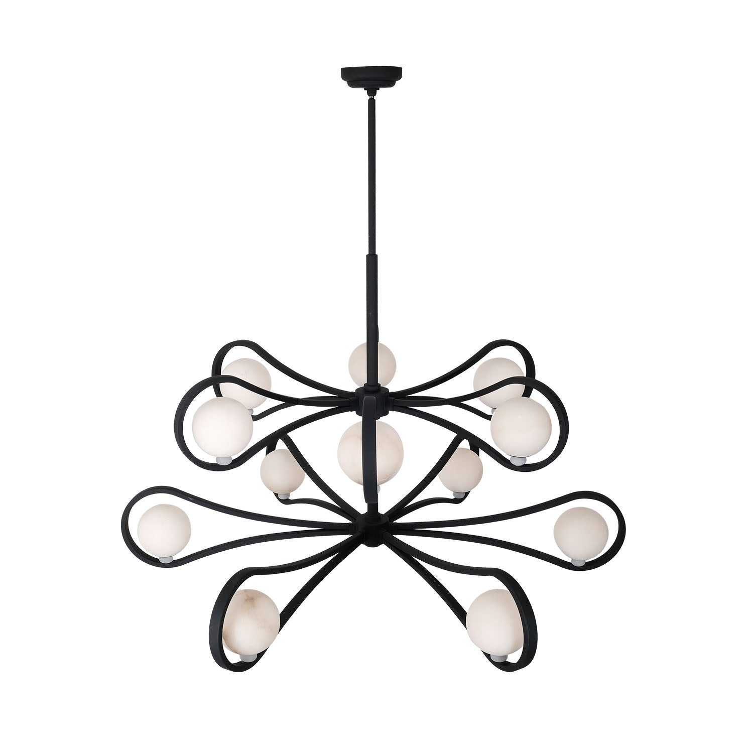 39'' Elliptical 12 Light Matte Black Chandelier