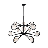 39'' Elliptical 12 Light Matte Black Chandelier