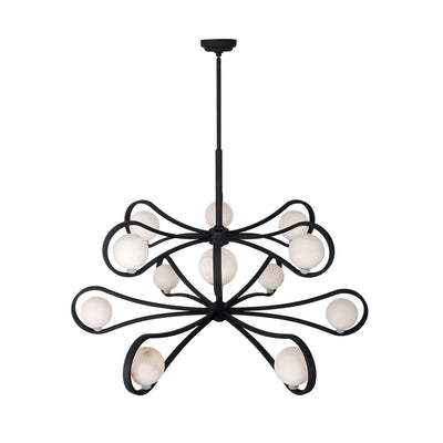 39'' Elliptical 12 Light Matte Black Chandelier