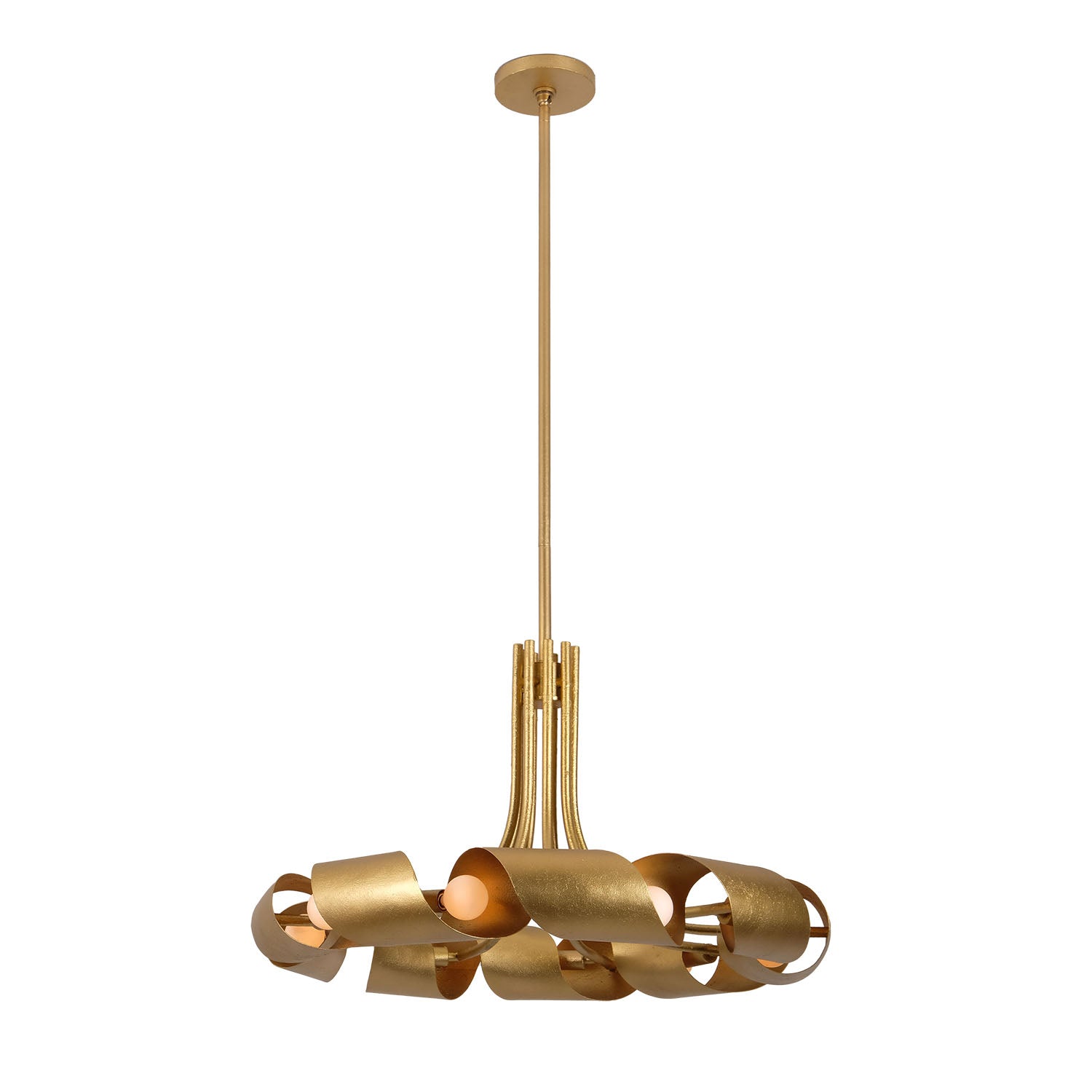 23.5'' Ribbon 9 Light Bright Gold Chandelier