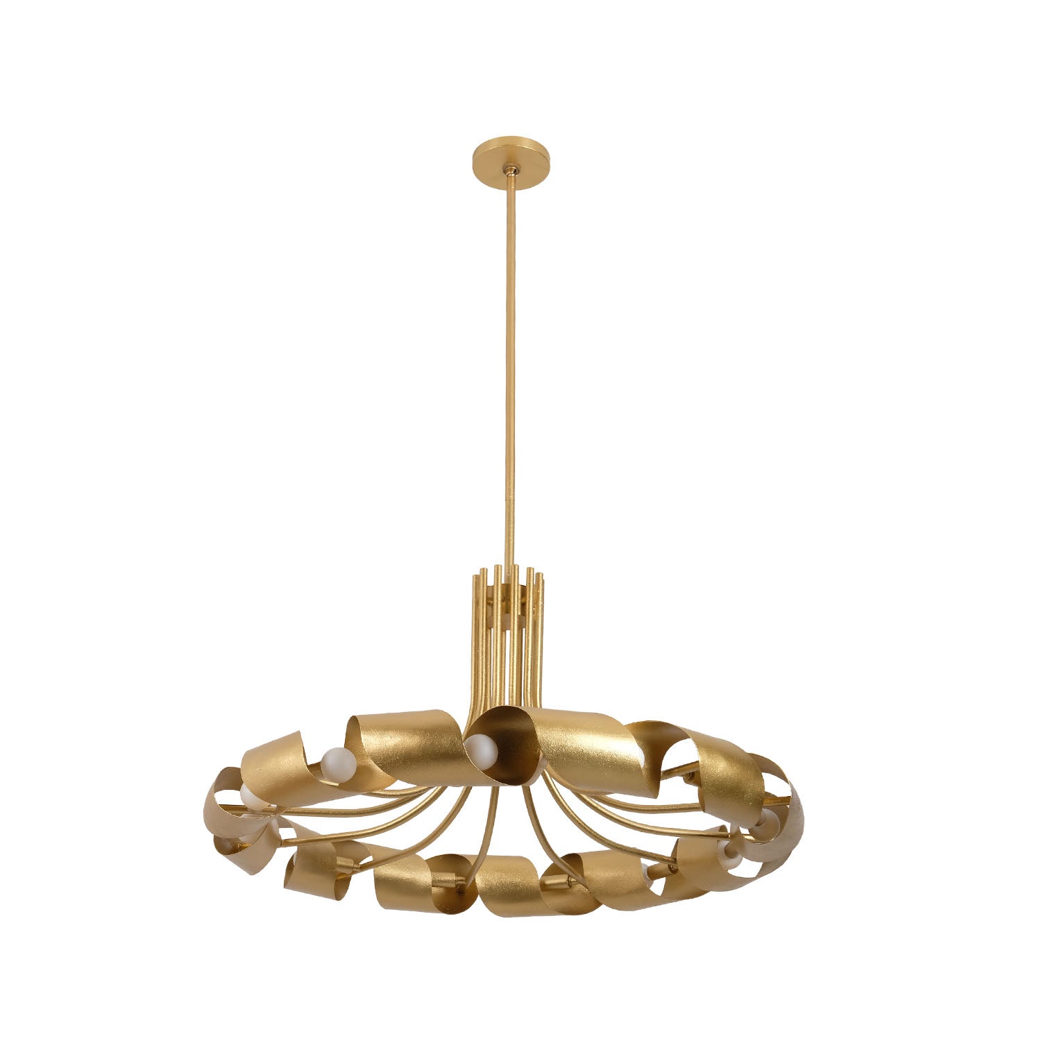 25.5'' Ribbon 12 Light Bright Gold Chandelier