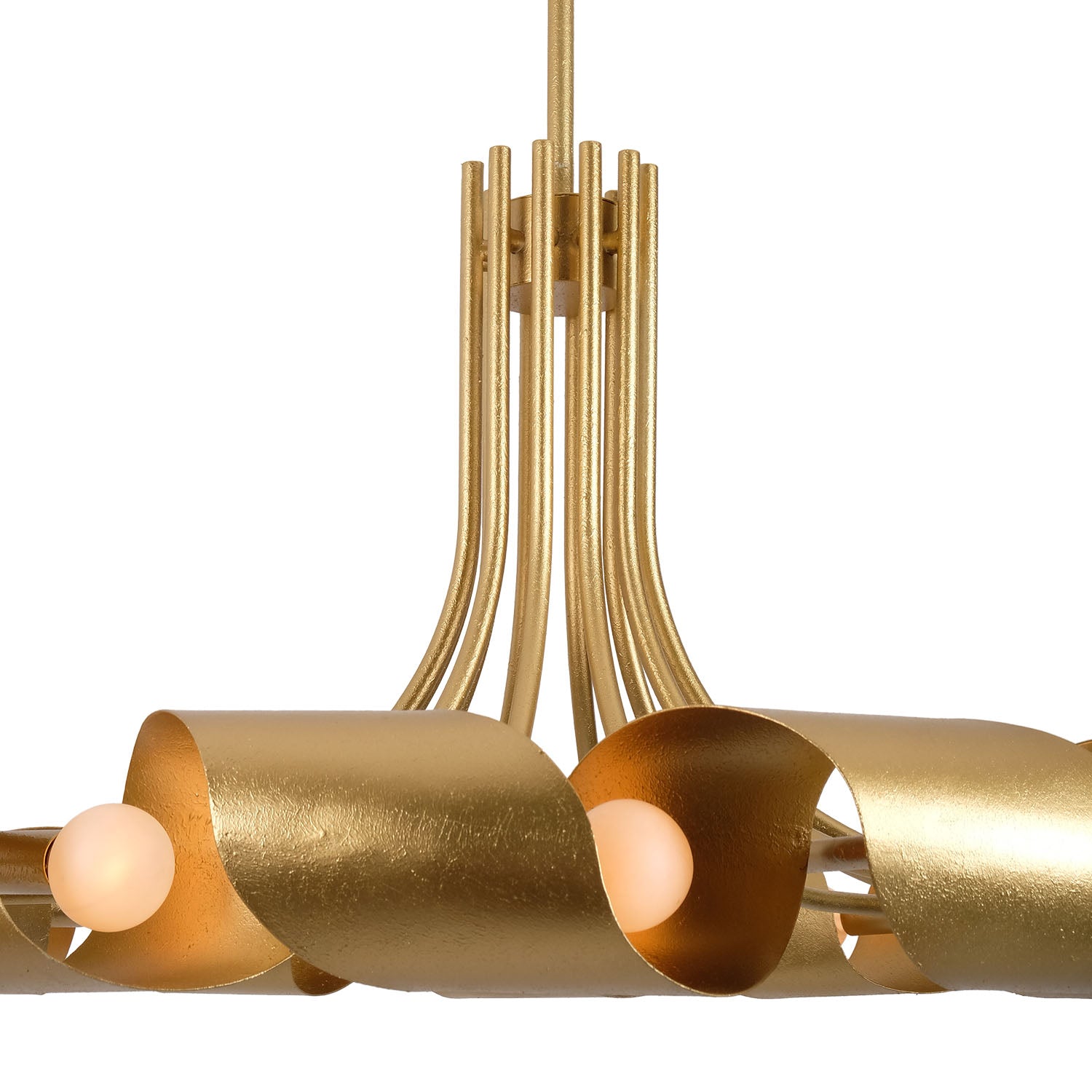 25.5'' Ribbon 12 Light Bright Gold Chandelier