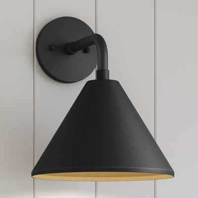 12'' Axston Textured Black 1 Light Wall Sconce