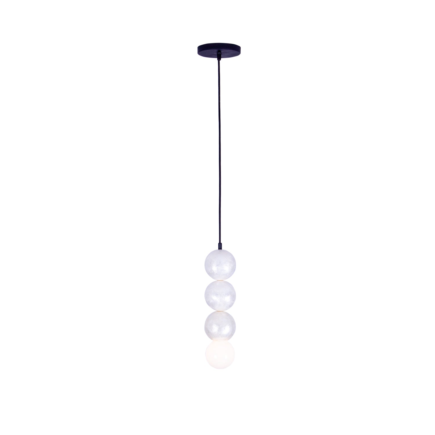 17'' Pearls 1 Light Matte Black Pendant