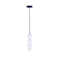17'' Pearls 1 Light Matte Black Pendant