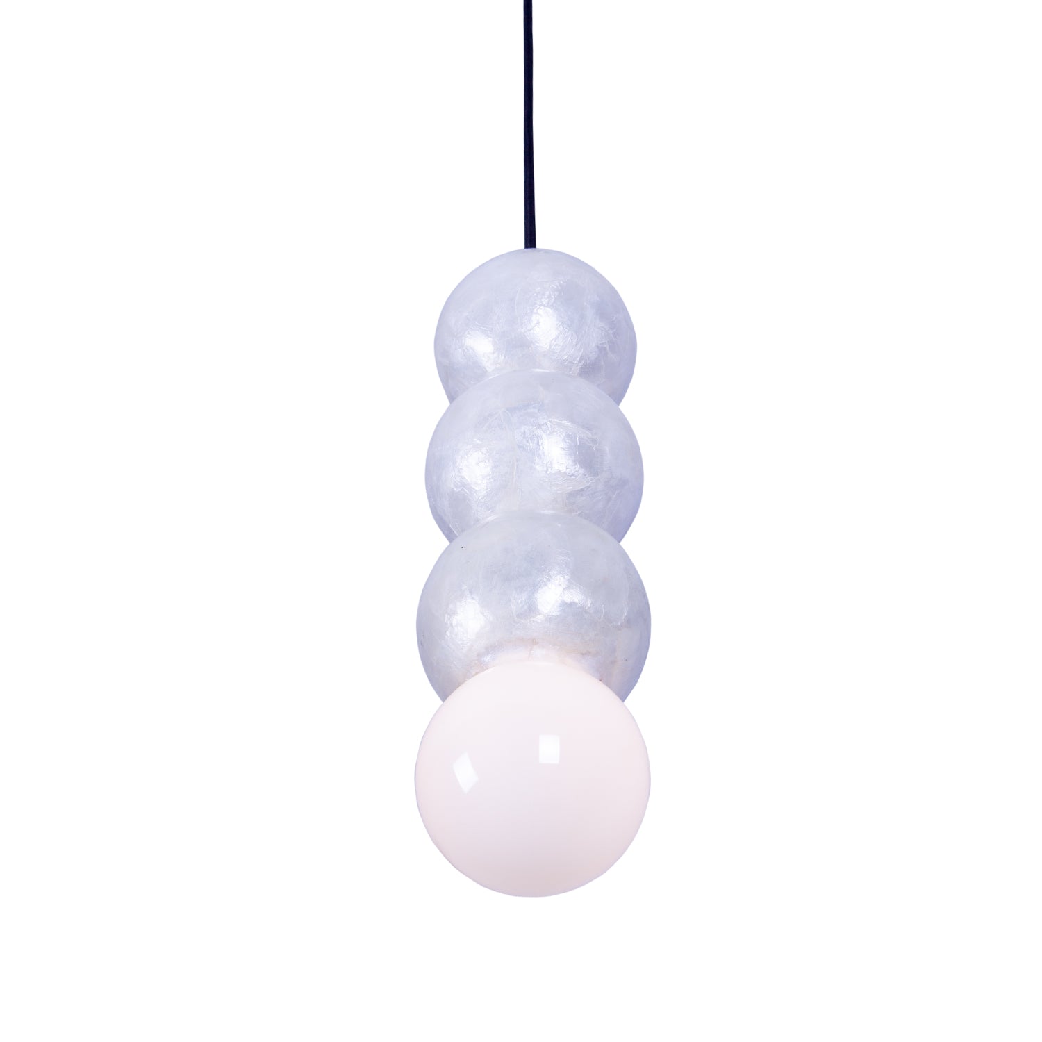 17'' Pearls 1 Light Matte Black Pendant