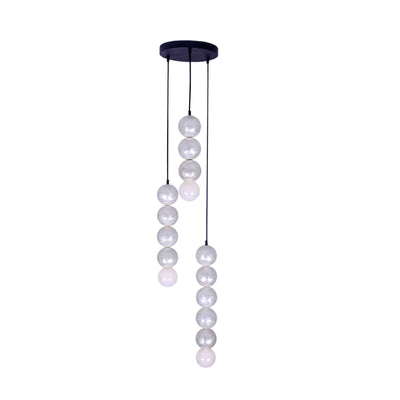 24.5'' Pearls 3 Light Matte Black Multi-Pendant