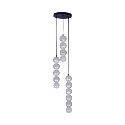 24.5'' Pearls 3 Light Matte Black Multi-Pendant
