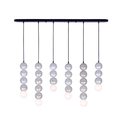 24.5'' Pearls 6 Light Matte Black Linear Pendant