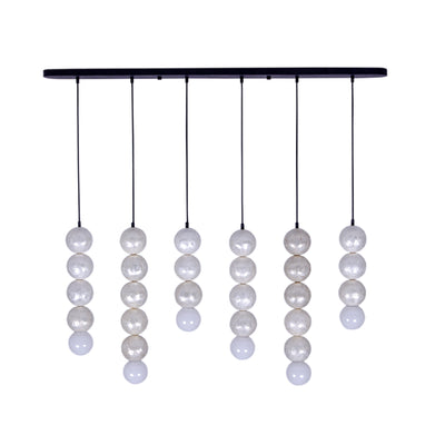 24.5'' Pearls 6 Light Matte Black Linear Pendant