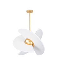 18.25'' Rotary 4 Light Bright Gold/White Pendant