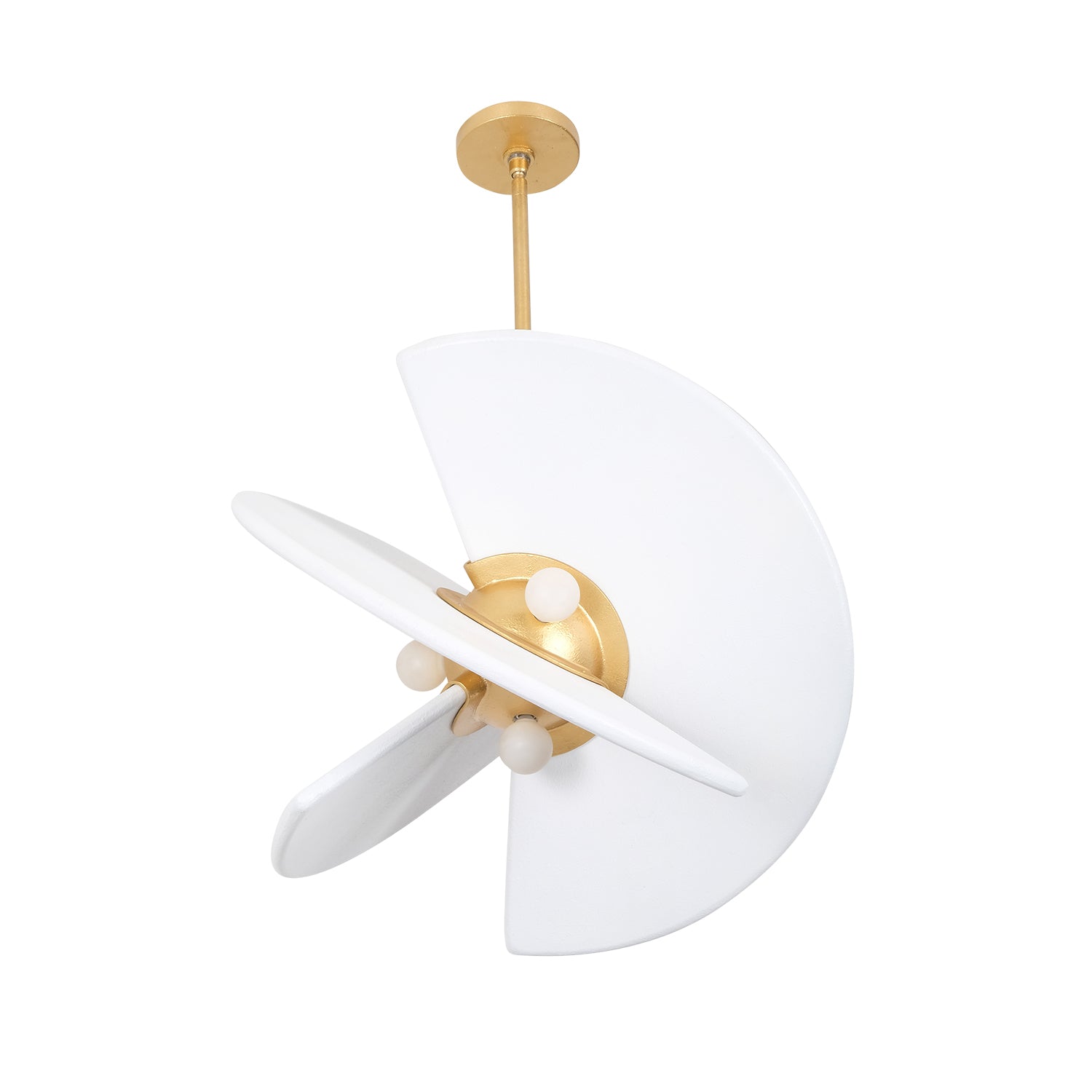 18.25'' Rotary 4 Light Bright Gold/White Pendant