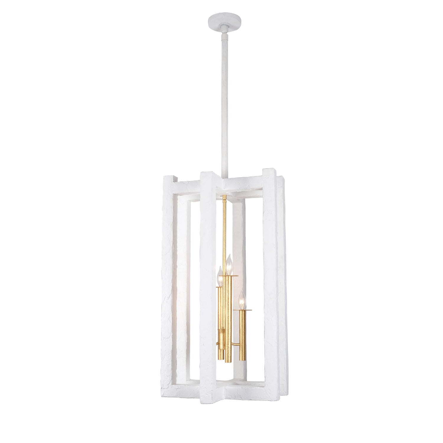 34'' Duo 4 Light Soft Gold/White Pendant