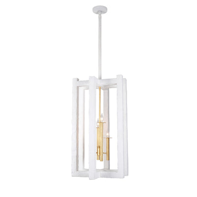 34'' Duo 4 Light Soft Gold/White Pendant