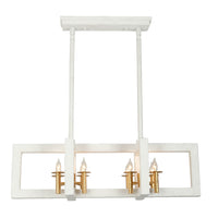 12'' Duo 8 Light Soft Gold/White Linear Pendant