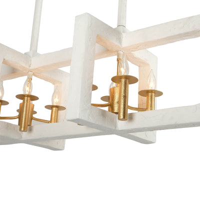 12'' Duo 8 Light Soft Gold/White Linear Pendant