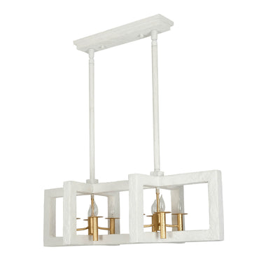 12'' Duo 8 Light Soft Gold/White Linear Pendant