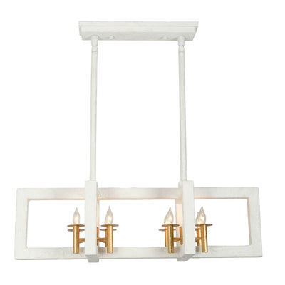 12'' Duo 8 Light Soft Gold/White Linear Pendant