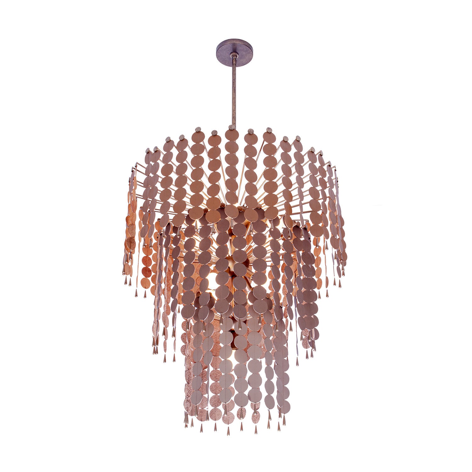 33.5'' Pelt 11 Light Pearlized Antique Brass Chandelier